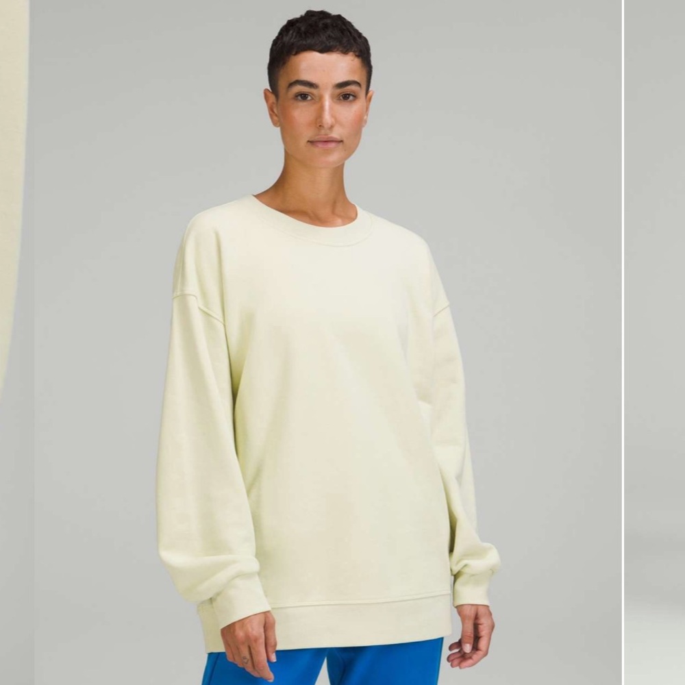 Lululemon Perfectly Oversized Crew Dewy creamy light green size 4